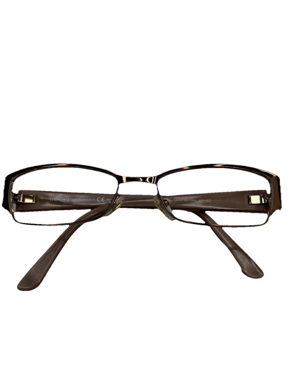 Gucci Eyeglasses GG2910 Frames Only Brown Gold Detail Full Rim 52-17